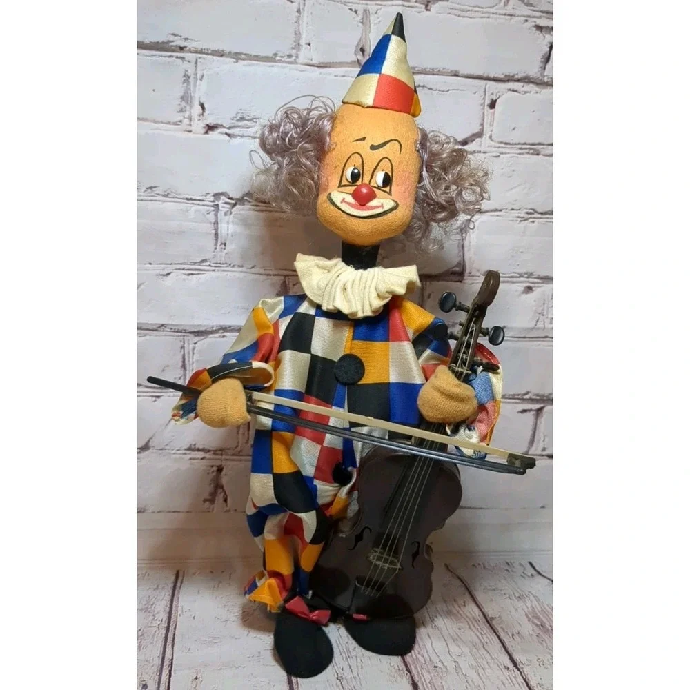 VINTAGE BUB NISTIS Hobo Felt Clown With Violin from‎ Barecelona Spain